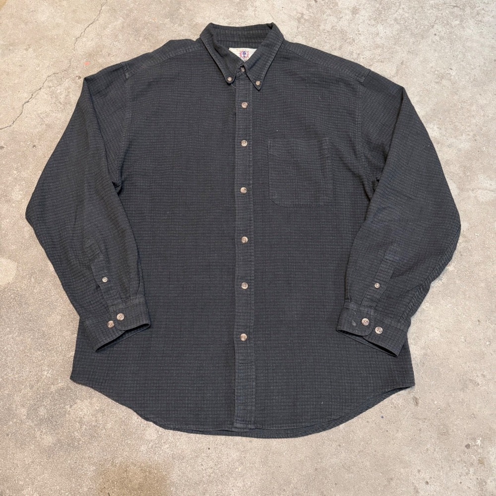The Territory Ahead Button Down Shirt Mens XL Charcoal Gray Textured Long Sleeve